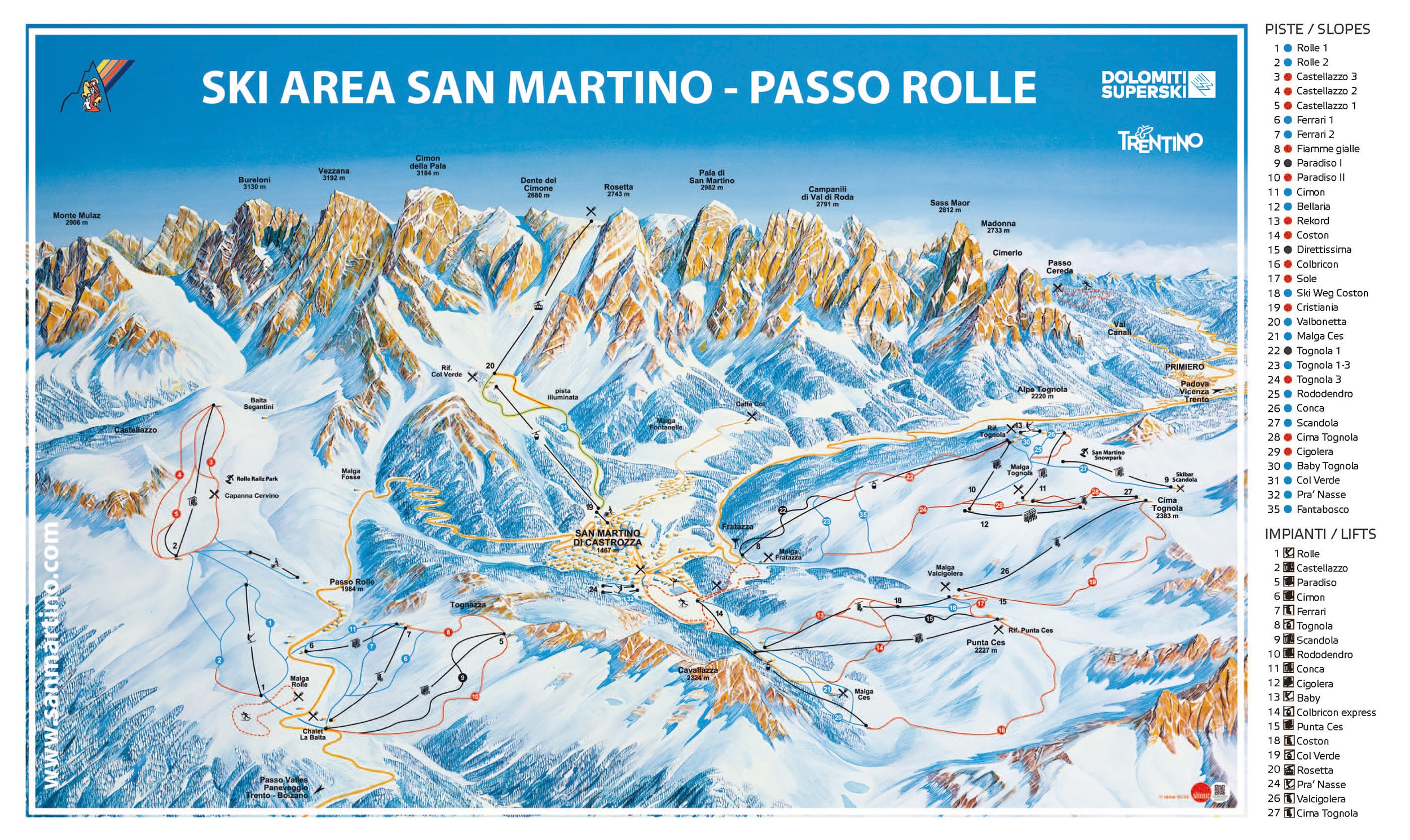 Stacja narciarska - San Martino di Castrozza – Passo Rolle