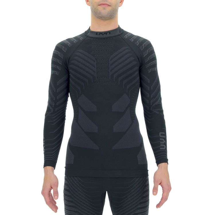 Koszulka termoaktywna UYN Man Resilyon turtle neck Black/Anthracite - obrazek 2