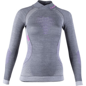 Koszulka UYN FUSYON MERINO Lady Turtleneck Anthracite / Purple / Pink