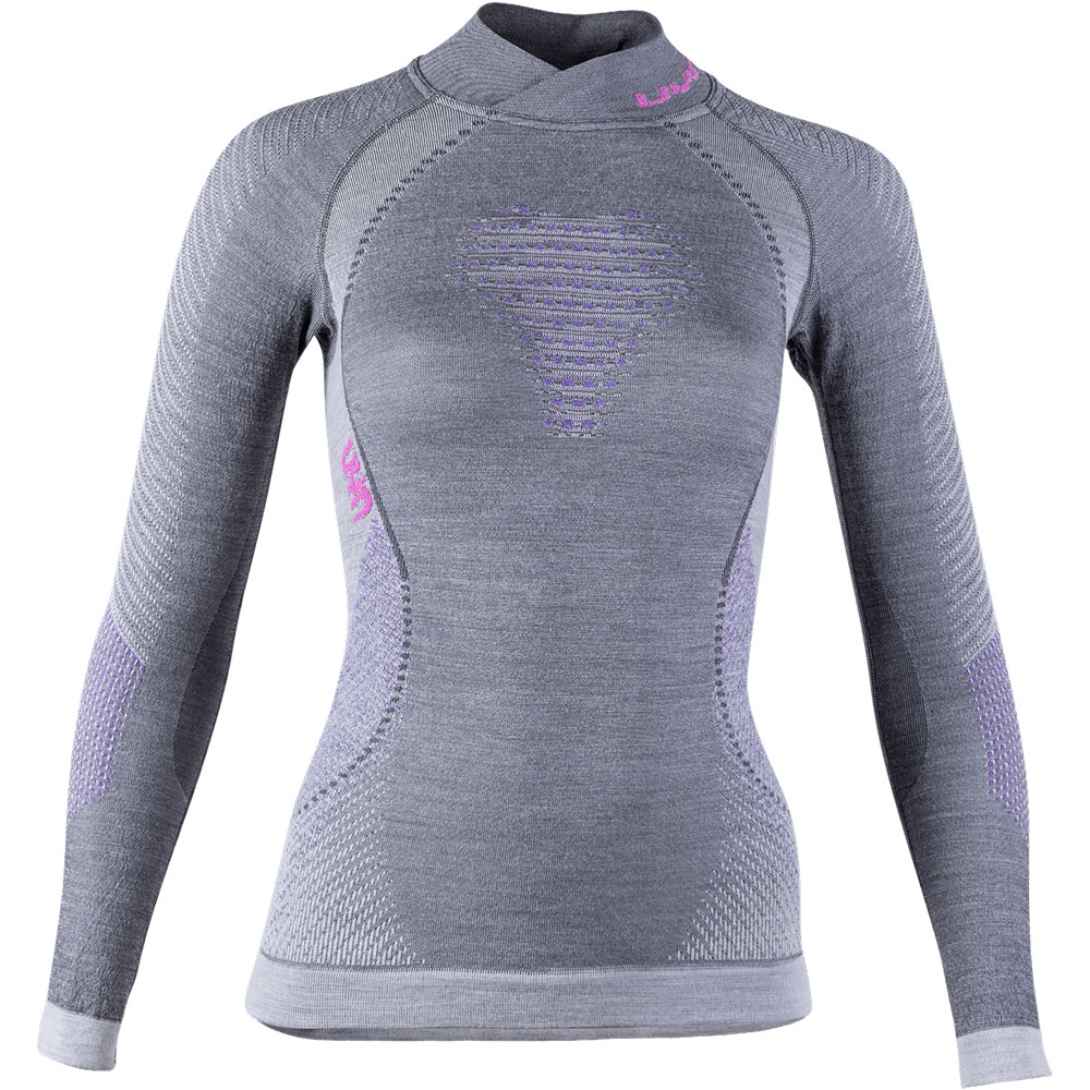 Koszulka UYN FUSYON MERINO Lady Turtleneck Anthracite / Purple / Pink