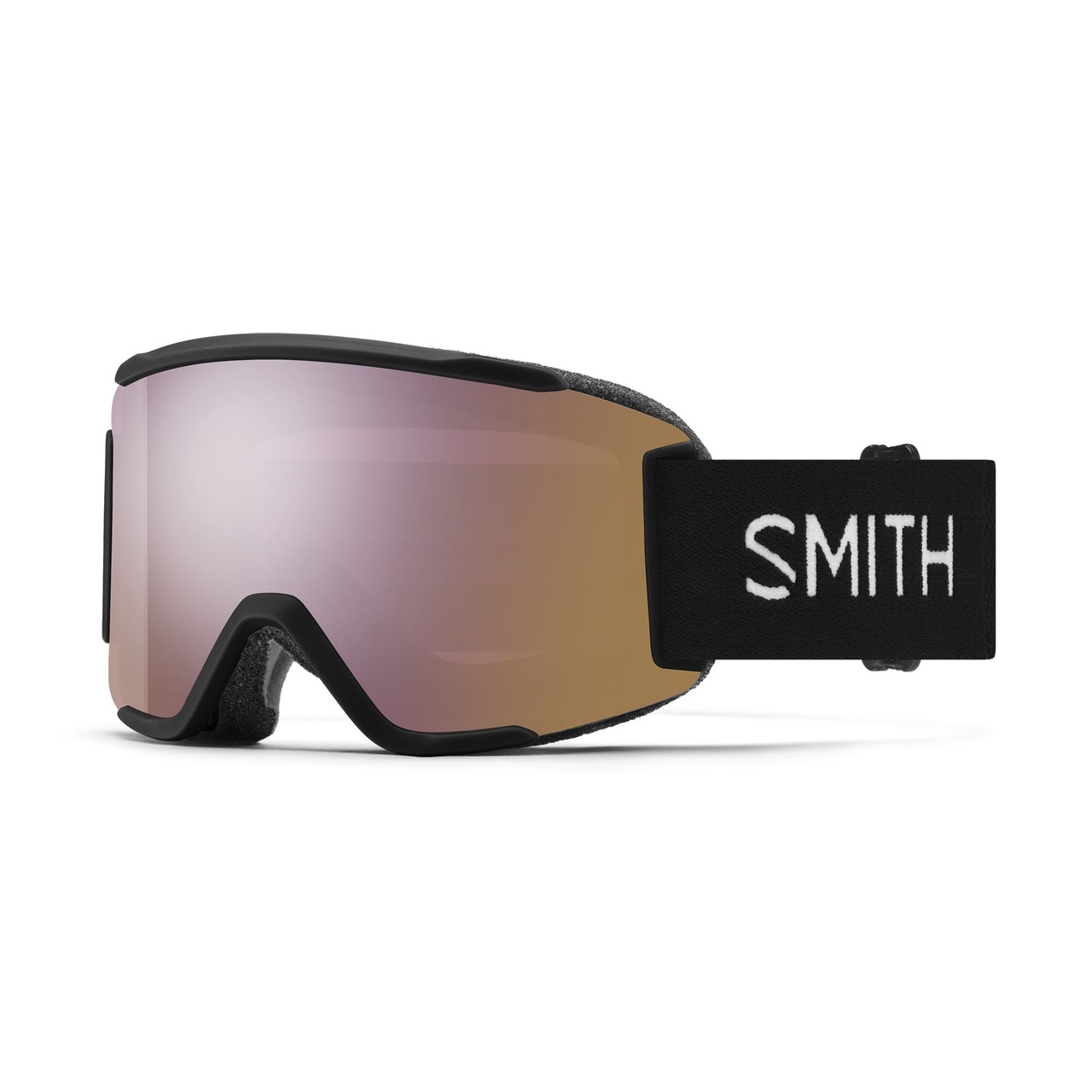 Gogle SMITH SQUAD S Black ChromaPop Everyday Rose Gold Mirror + Clear