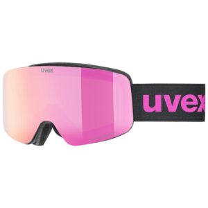 Gogle narciarskie UVEX Pwdr FM black matt/mirror pink