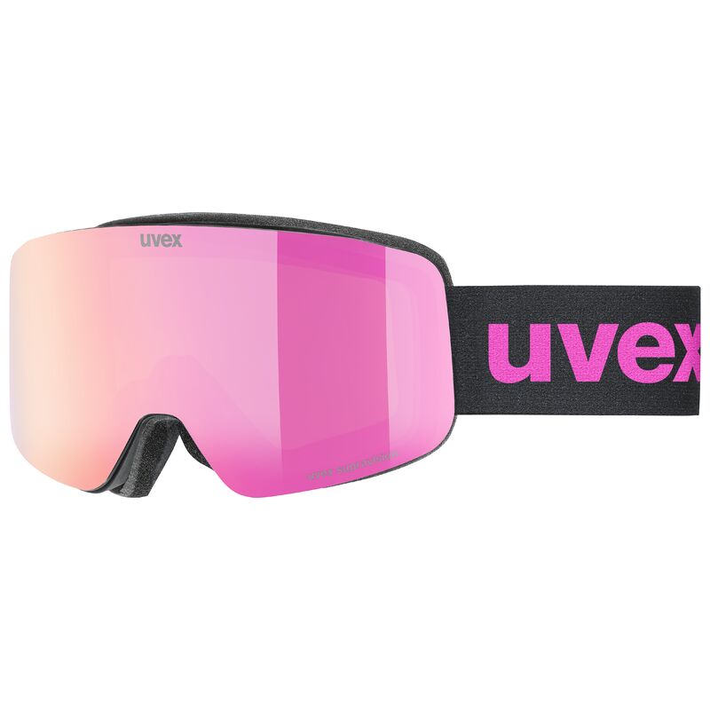 Gogle narciarskie UVEX Pwdr FM black matt/mirror pink