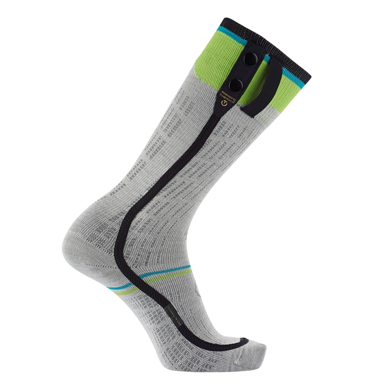 Skarpety podgrzewane Sidas Ski Race S.E.T grey/fluogreen 2026 - obrazek 2