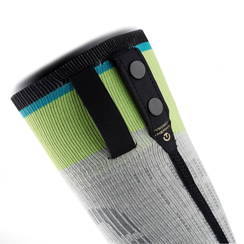 Skarpety podgrzewane Sidas Ski Race S.E.T grey/fluogreen 2026 - obrazek 4