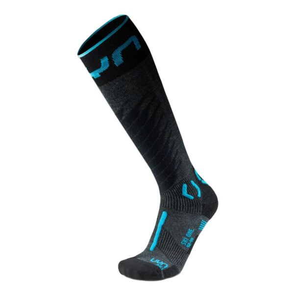 Skarpety UYN MAN SKI ONE MERINO SOCKS anthracite/turquoise