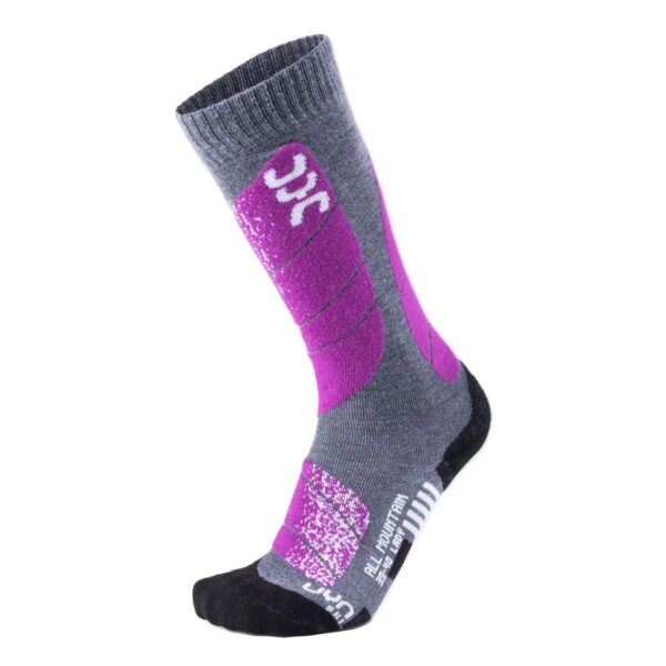 Skarpety UYN Lady SKI ALL MOUNTAIN Medium Grey Melange / Purple