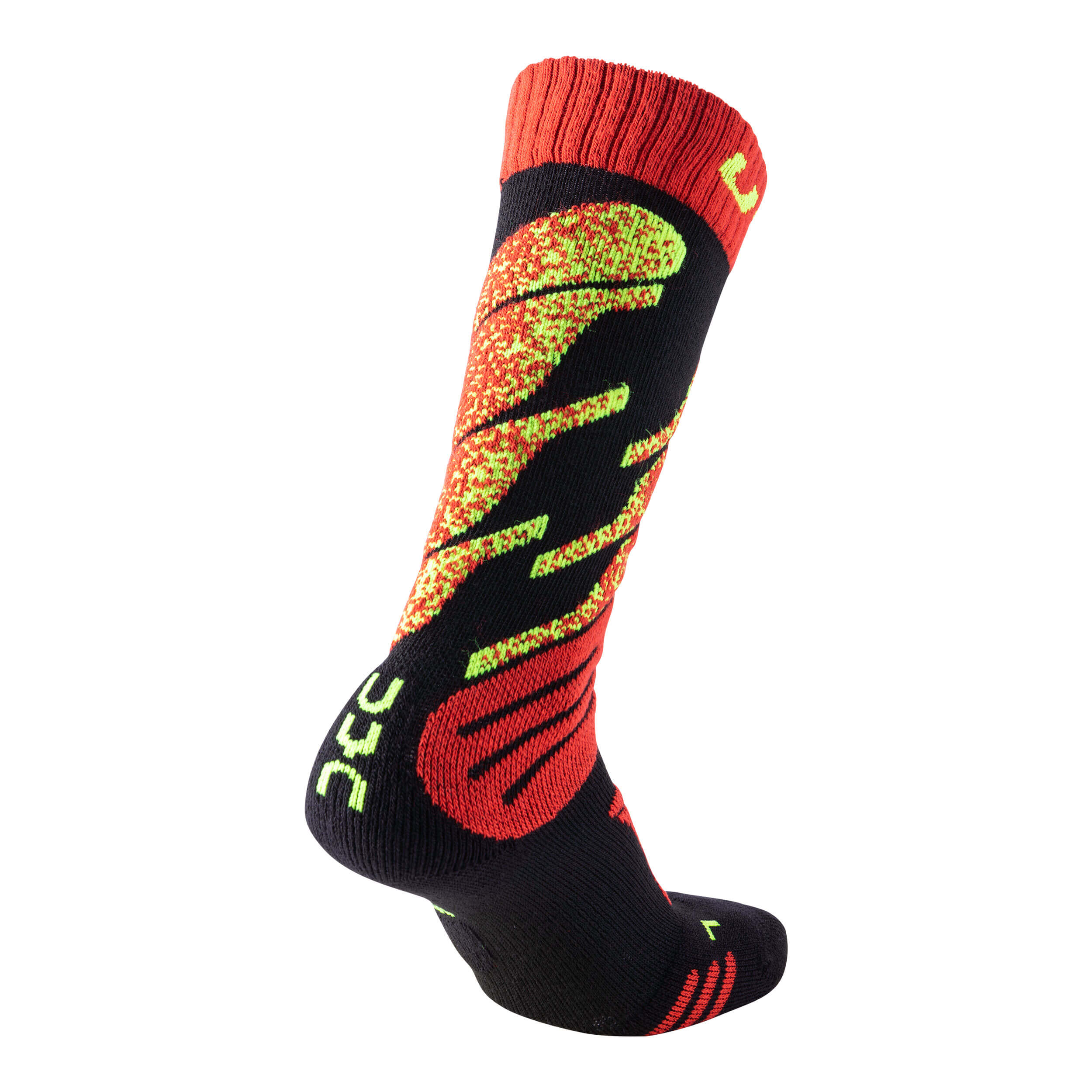 Skarpety UYN SKI Junior Black/Red - obrazek 2