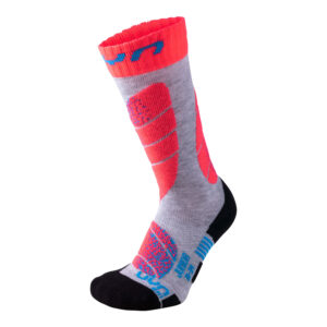 Skarpety UYN SKI Junior Light Grey / Coral Fluo