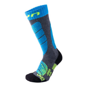 Skarpety UYN SKI Junior Medium Grey Melange / Turquoise