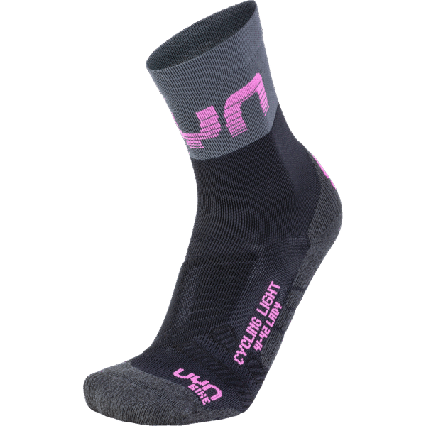 Skarpetki UYN Light Lady’s Cycling Socks Black/Grey/Rose Violet