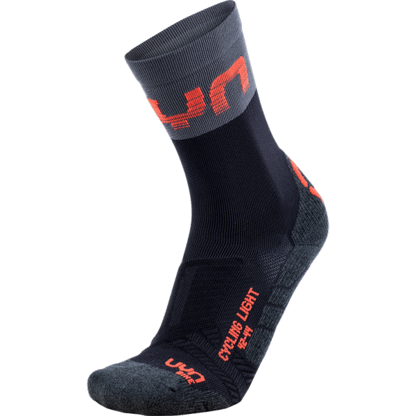 Skarpetki UYN Light Men's Cycling Socks Black/Grey/Hibiscus