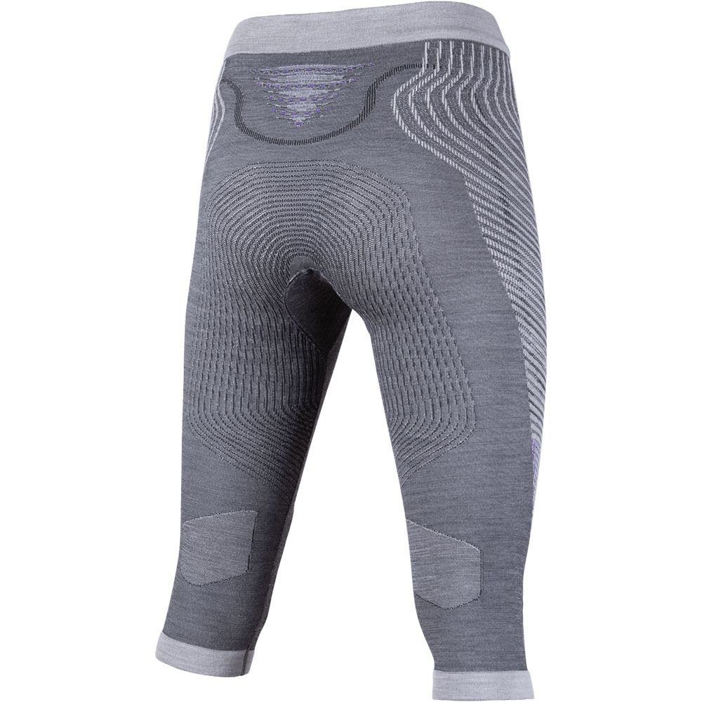 Komplet UYN FUSYON MERINO Lady Anthracite / Purple / Pink koszulka + spodnie 3/4 - obrazek 3