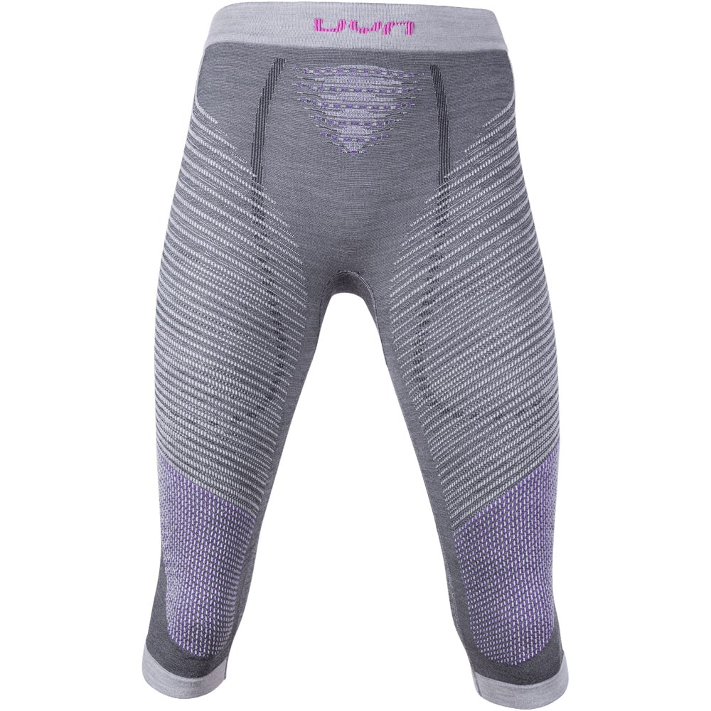 Komplet UYN FUSYON MERINO Lady Anthracite / Purple / Pink koszulka + spodnie 3/4 - obrazek 2