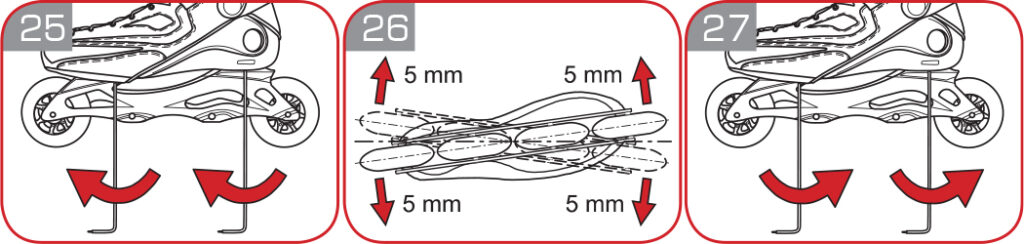 Dostosowanie płozy w rolkach Rollerblade instrukcja 25-26-27
