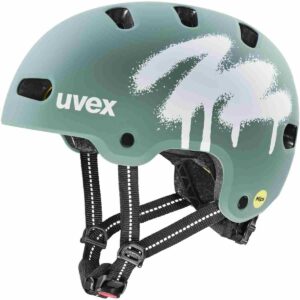 Kask rowerowy dziecięcy UVEX Kid 4 style MIPS spray sage green matt