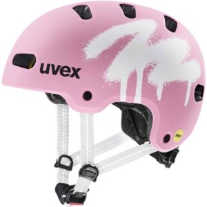 Kask rowerowy dziecięcy UVEX Kid 4 style MIPS spray strawberry matt