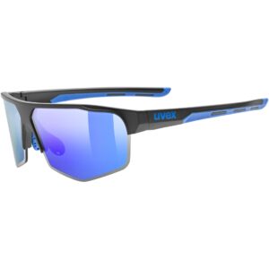 Okulary rowerowe UVEX Axos set black matt mirror blue