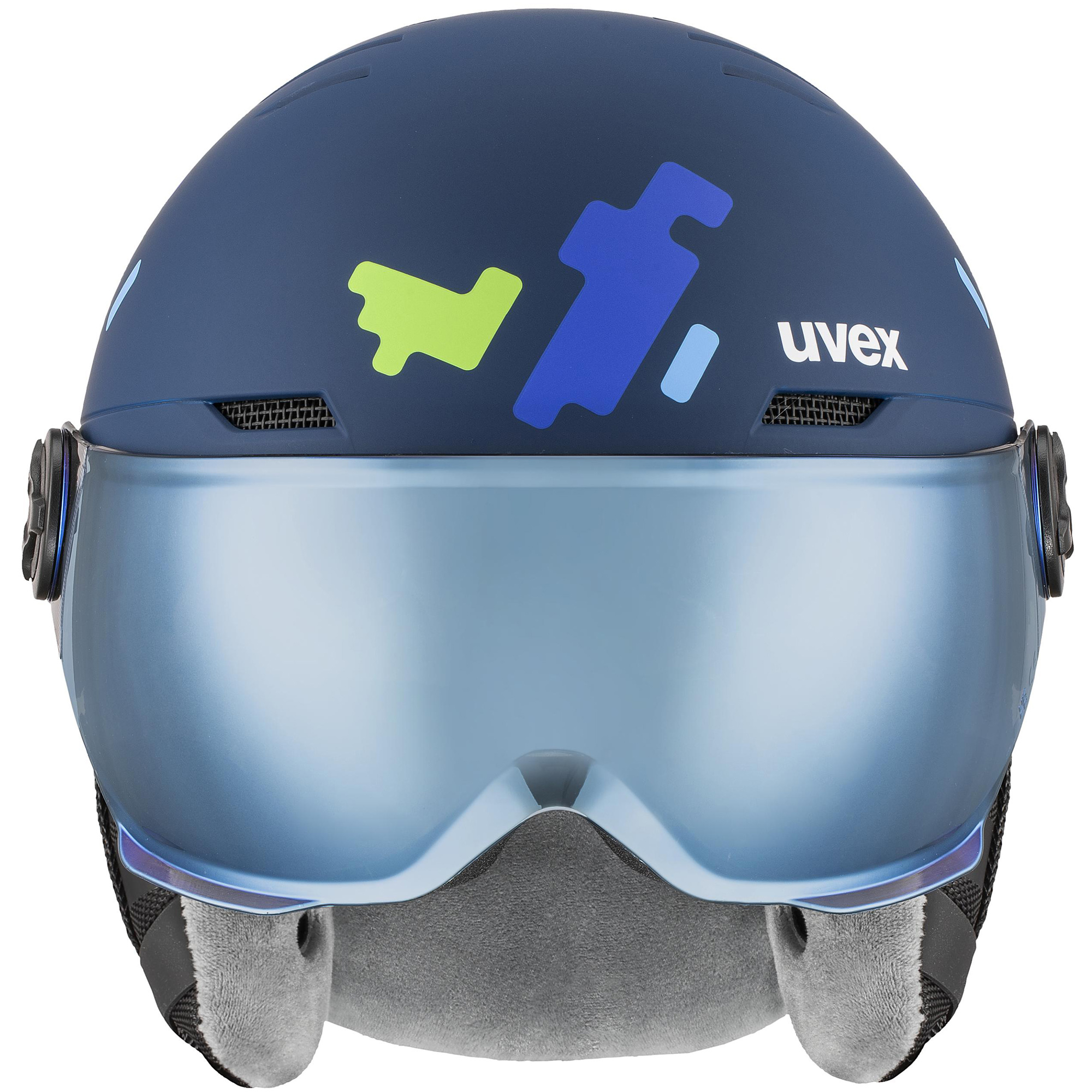 Kask Uvex Rocket Jr Visor blue elements 2027 - obrazek 2